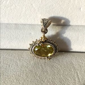 Final Price Barbara Bixby Limon Quartz Enhancer Pendant Sterling Silver & 18K